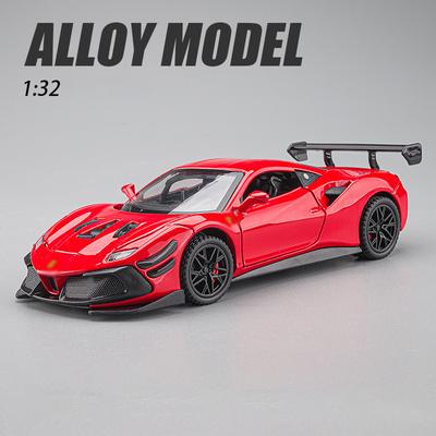 1/32 Scale 488 Diecast Car Model Toy, Pull Back Toy Vehicle with Sound and Light for Kids Toddler Boys Girls Gift Collection