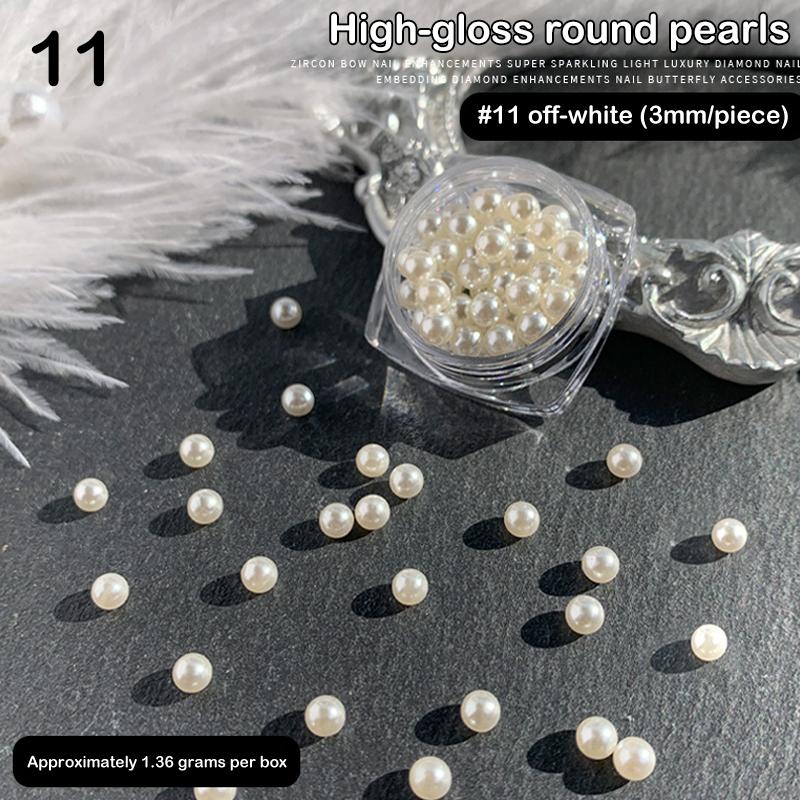 1 Scatola di Perle Stereoscopiche Mini Perle Rotonde Accessorio Decorativo per Pittura Unghie Patch Diamante per Unghie