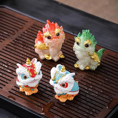 Lucky Tea Pet Chameleon Qilin Pixiu Ornament - Auspicious Beast for Tea Table Accessories