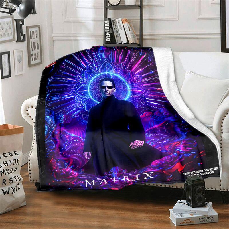1pc The Matrix Resurrections Artwork Cartoon Blanket,Portable Throw for Travel & Camping, All Season Cozy Blanket,Ideal Gift