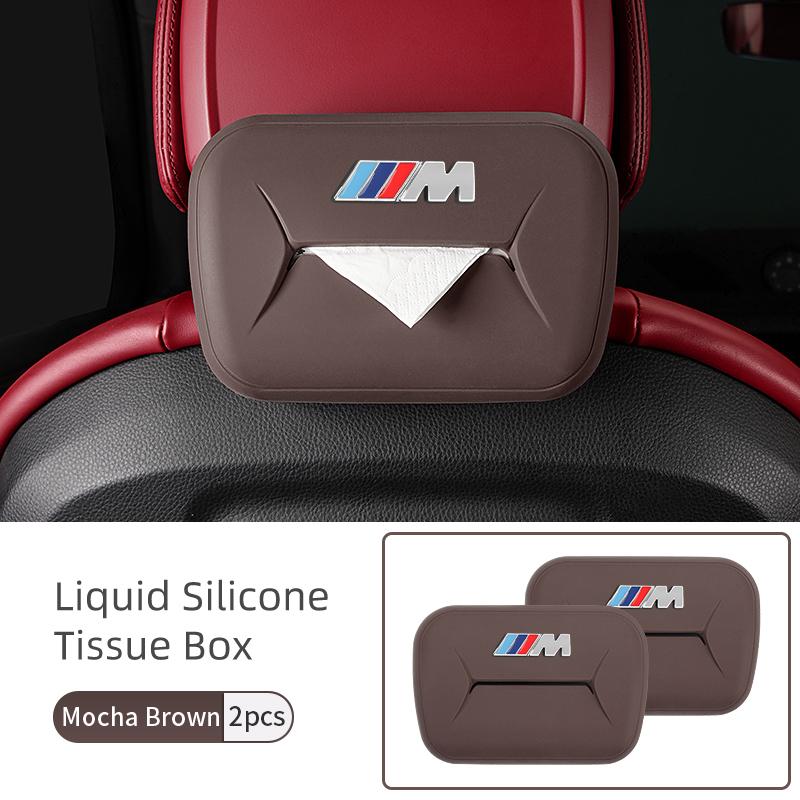 For BMW Hot 2025 For BMW 1/2PCS Silicone Tissue Boxes Car Interior Storage Boxs Accessories E91 E92 E93 E60 F10 F30 E39 E36 E87