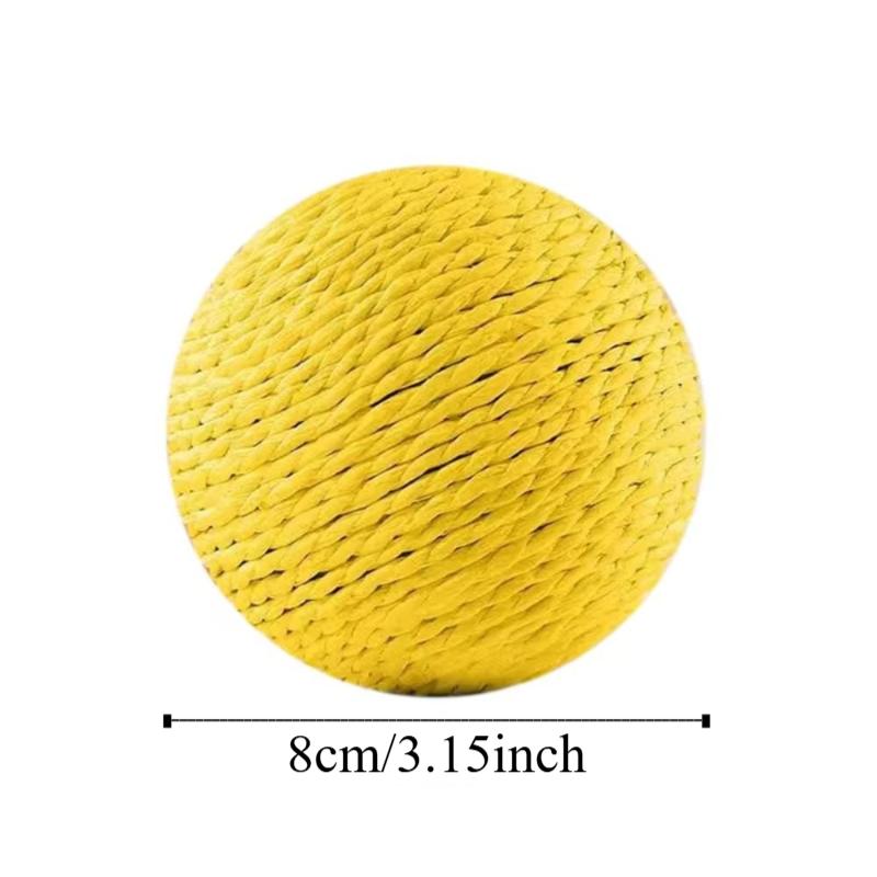 2Pcs Sisal Cat Scratching Ball 8cm Kitten Chasing Ball Cat Sounding Toys  Cat Accessories