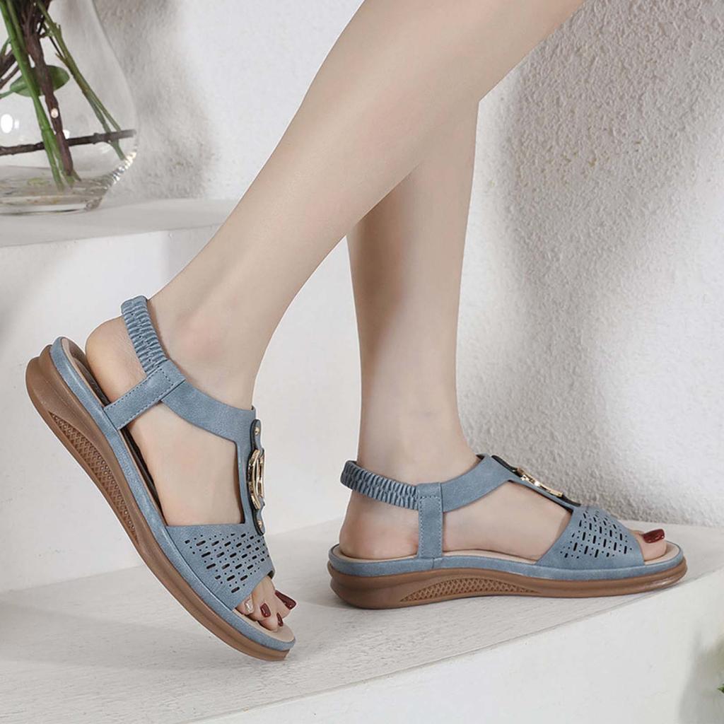 Summer Flat Sandals For Women Dressy Comfortable Sandal Womens Open Toe Ankle Strap Walking Shoes Holiday Wear Chalas Mujer