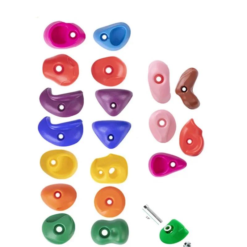 30pcs Kids Plastic Climbing Stone Climbing Grip Kit DIY Kids’ Wooden Climbing Walls Accessories Playground Outdoor Games