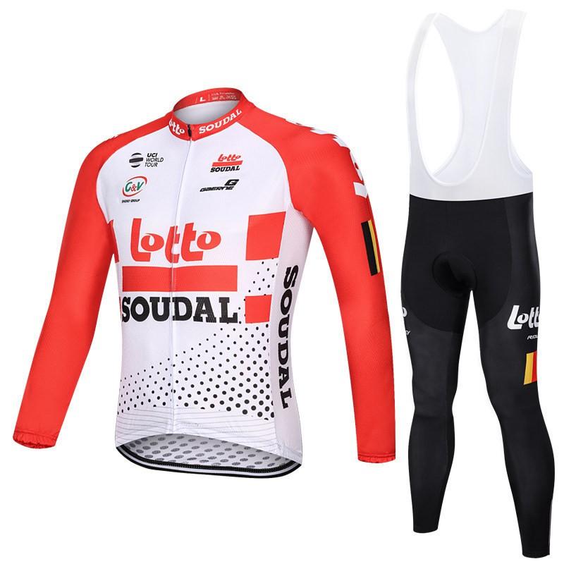 Herren Damen Radsport Trikot Trägerhose Set Atmungsaktiv Langarm Rennrad Outfit