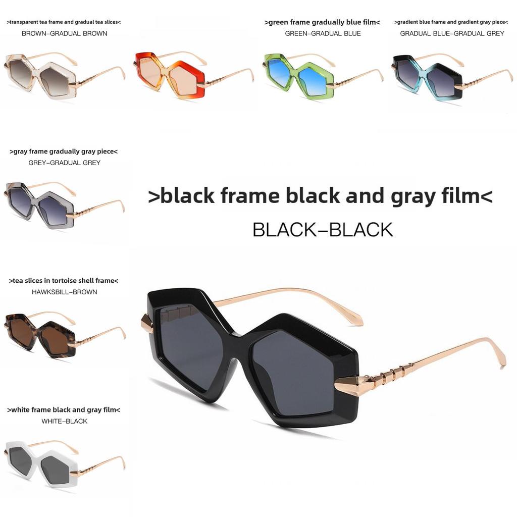 Snake Pattern Metal Frame Polygon Sunglasses With Uv400 Protection For Fashion Women And Outdoor Wear