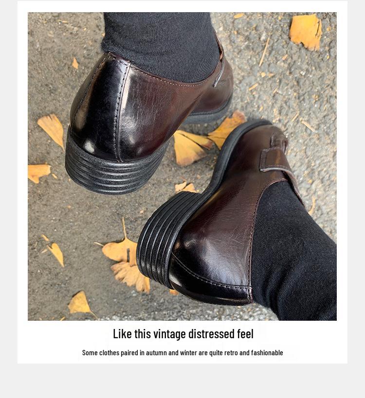 Grape Mom's Retro British College Style Chunky Heel Slip-On Loafers - Perfect for Autumn!