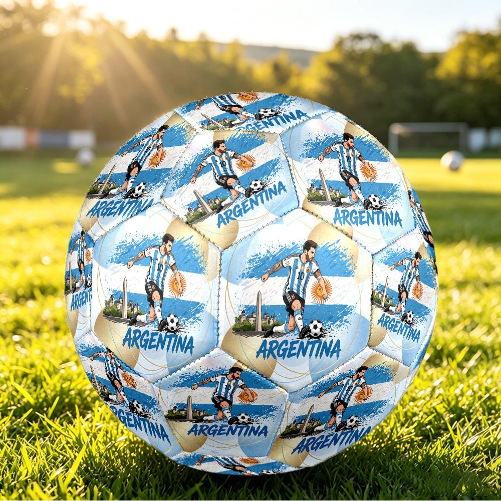 Argentinien Fußball Aufdruck Größe 5 Fußball Ball Verschleißfest Standard Erwachsenen Trainingsfußball Fan Geschenk für Indoor Outdoor Spiel Sport