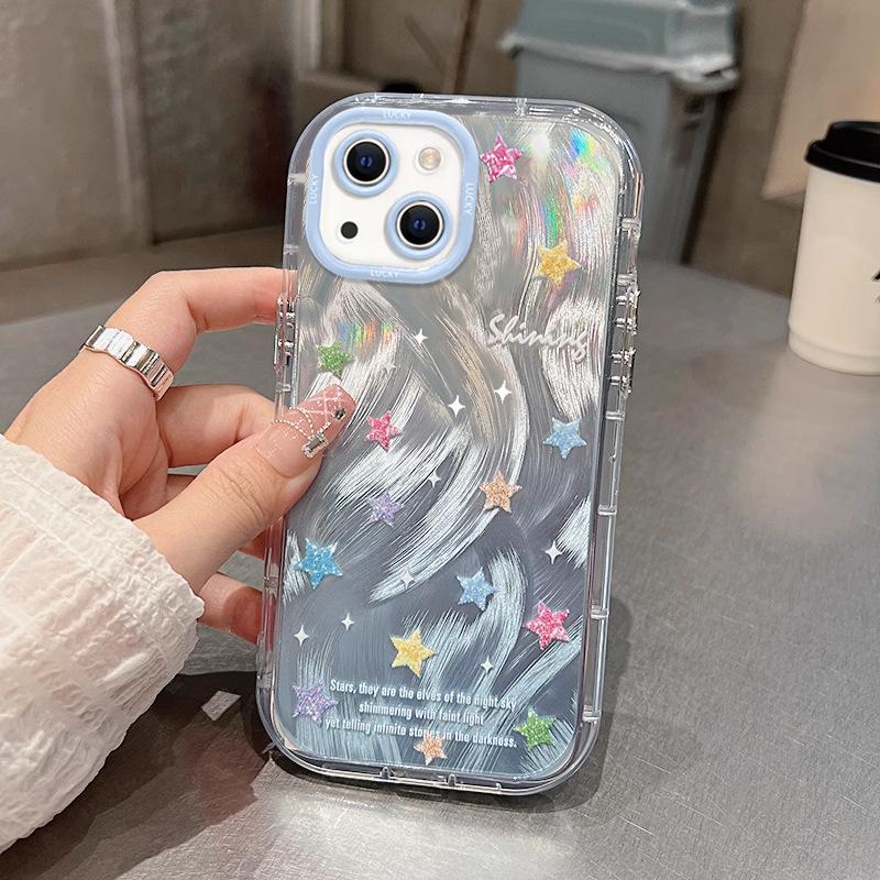 Colorful Stars for IPhone 16 Mobile Phone Case for IPhone15promax/ip13 Feather Yarn 14pro/11/12
