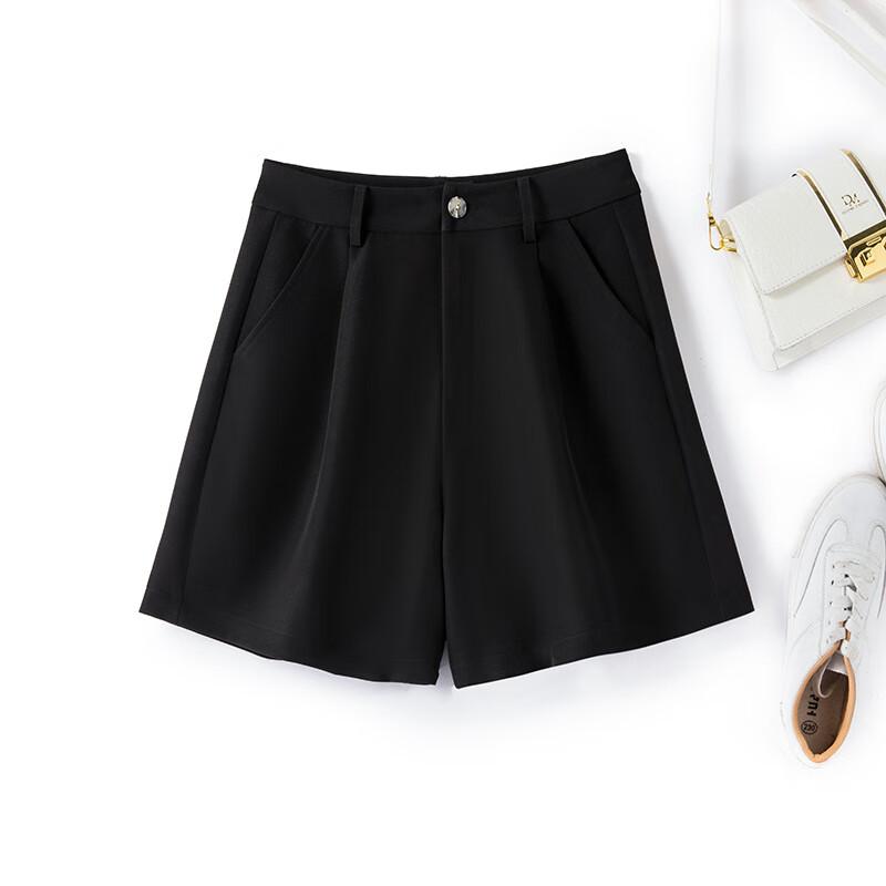 Yihui Women's High-Waist Wide-Leg Suit Shorts