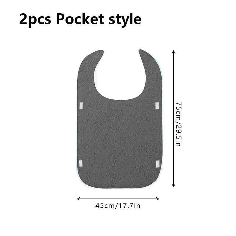 Adult Reusable Bibs Unisex Washable Saliva Aprons Adjustable Fit Woven with Hook Loop Closure for Elderly Clothing Protection