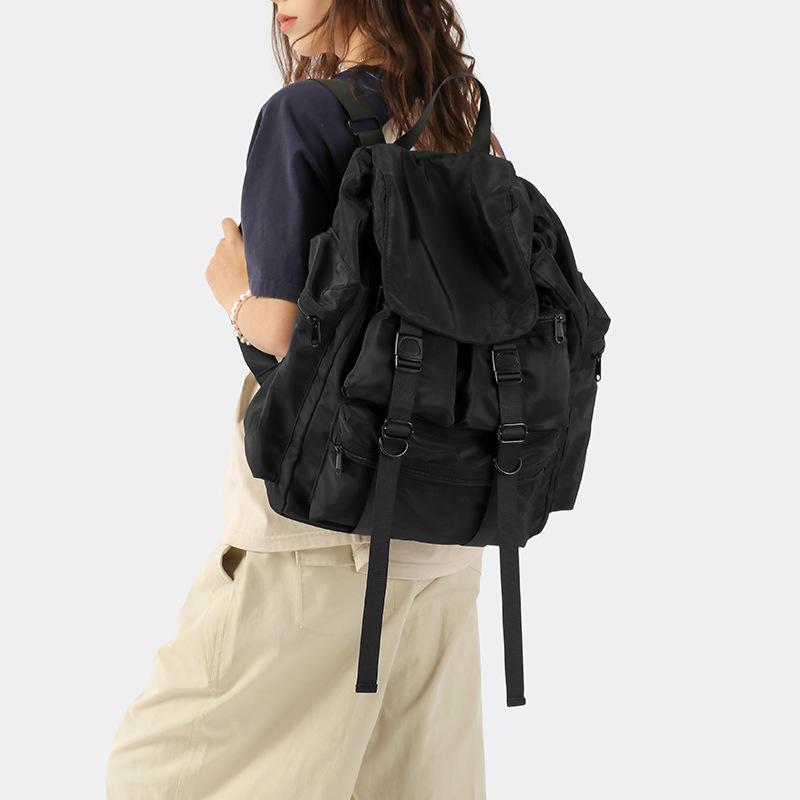 Schoolbag Korean version of fashion street leisure backpack nylon schoolbag college student women's bag large capacity simple backpack