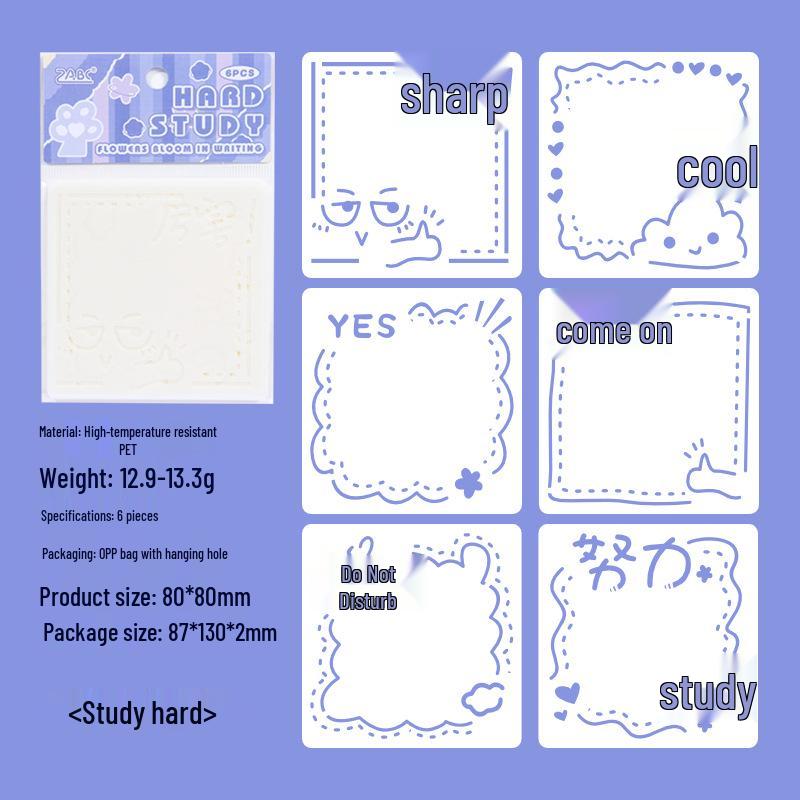 Yuezhen Hand-Painted Floral Template - Waterproof PET Hollowed-Out Painting Stencil