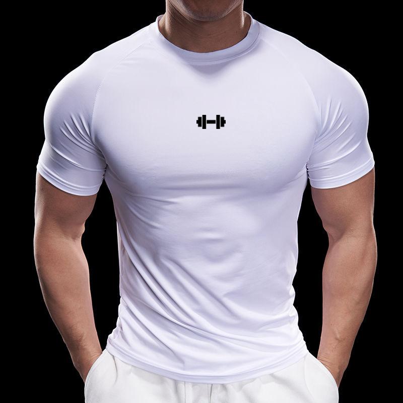 Muscleguys Compression Shirt Men Summer Sportswear Running T-shirts Elastic Quick Dry Short Sleeve Sports Tops Tee Gym Workout T Shirts