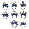 Tiara Robusta de PVC para o Eid Com Desenhos de Estrela e Lua Melhora o Acessório Festivo Portátil para Mulheres de Todas as Idades Usarem