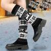 Christmas Boot Socks Womens Winter Leg Warmers Ankle Stretch Slouch Warm Thermal Ladies Wool Knitted Snowflake Female Gaiter