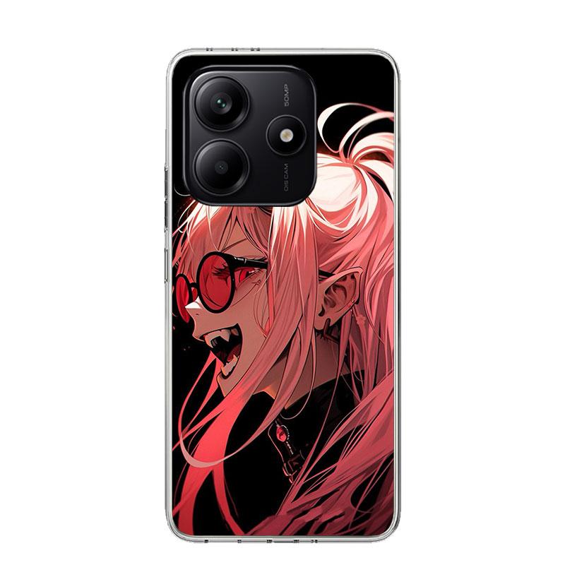 C-Chainsaw Mans Power Phone Case For Xiaomi Redmi Note 15 14 13 12S 12 Pro Plus 11S 11E 11 11T 10S 10 Art Soft Pattern Cover Red