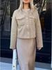 Women's European & American Style Pocket Decor Short Cardigan for Autumn & Spring