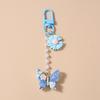 Cute Resin Butterfly Keychain Women Girls Flower Key Ring Pendant for Handbag Charms DIY Key Chain Jewelry Gifts