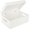 Boîte de Rangement en Bois Blanche Creative Deco - 30 x 20 x 14 cm - avec Couvercle et Poignées