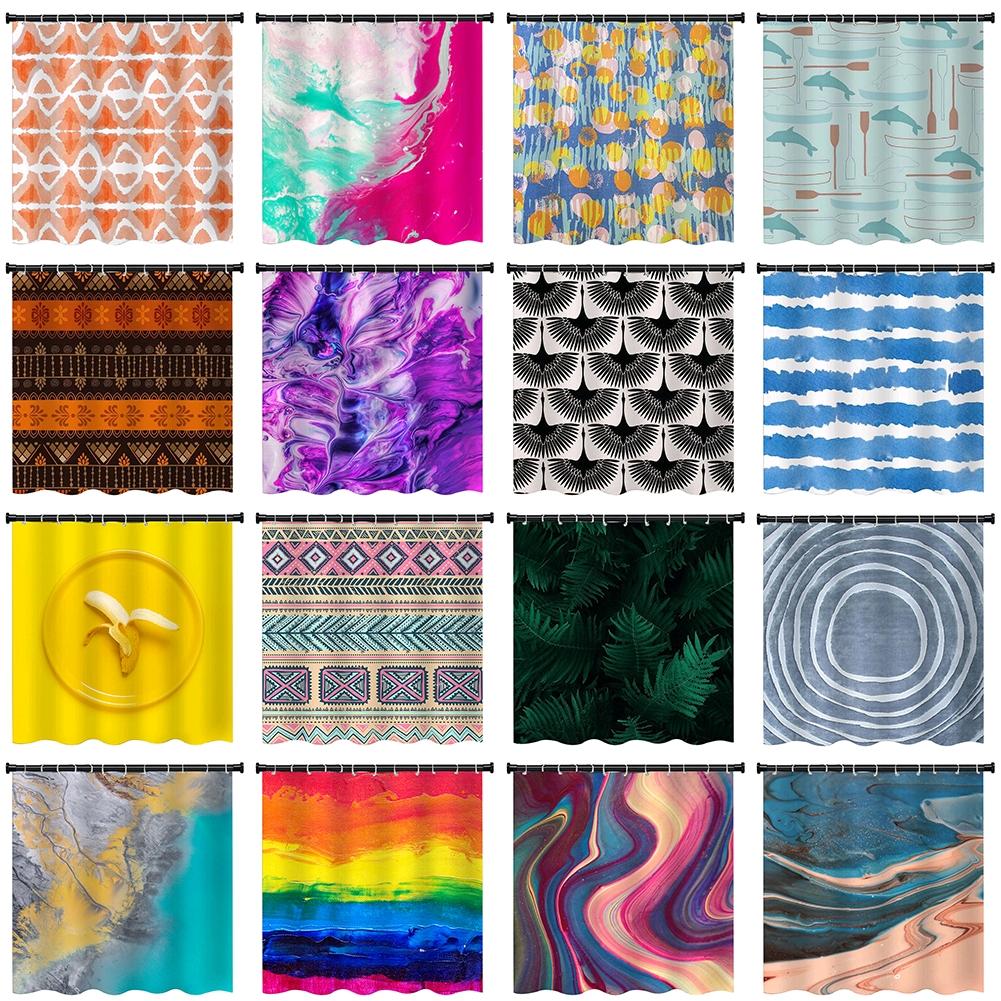 Buy Extra Long Polyester Shower Curtain Waterproof With Hooks Weighted