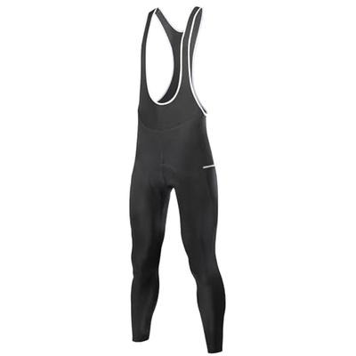 Santic Men's Cycling Bib Pants, Fleece-Lined, Long Cycling Wear, Padded Cycling Tights, Cold and Windproof, Black, Size L