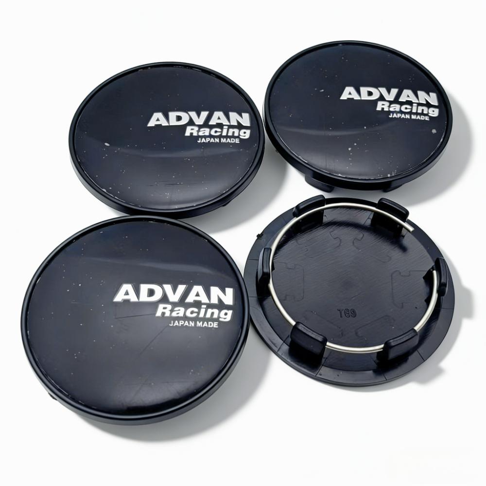 4pcs JDM Advan Racing Logo Emblem Car Wheel Center Caps OD 69MM Clips 56MM Wheels Hub Cap Rim Hubcaps Dust Cover Car Accessories