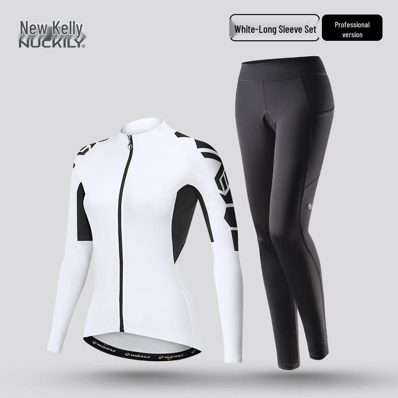 

Women s Autumn Cycling Jersey - Sun Protection, Quick Dry & Breathable, Long Sleeve Top for Road & Mountain Biking M білий