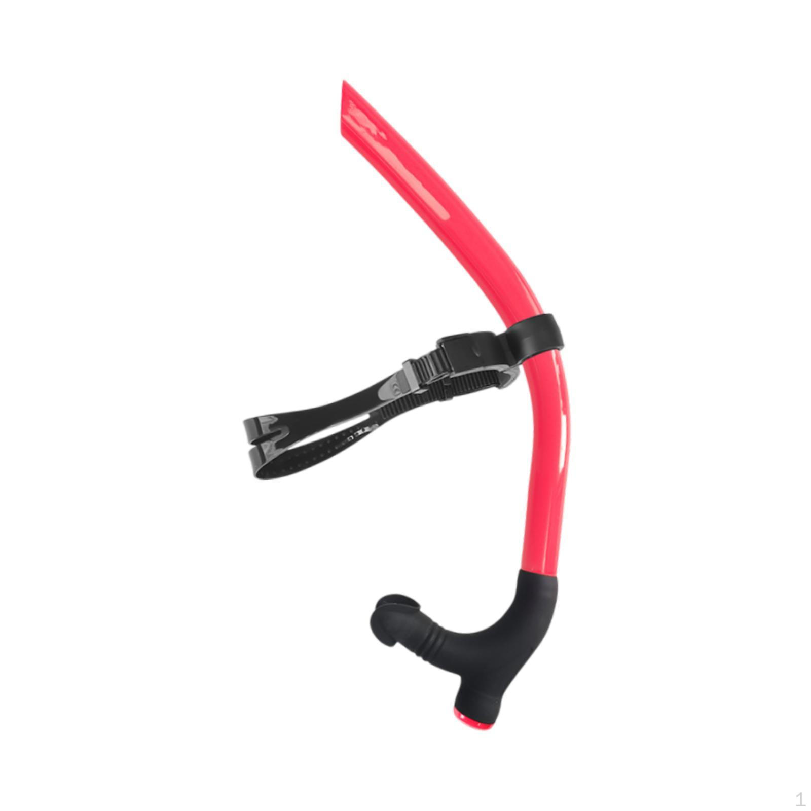 

Трубка для тренувань з плаванням, переднє центральне кріплення, силіконовий мундштук та продувний клапан чорний