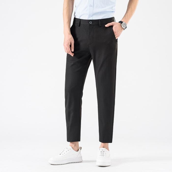 Summer Men's Light Business Casual Trousers Versatile Breathable Nine-minute Trousers Small Suit Trousers