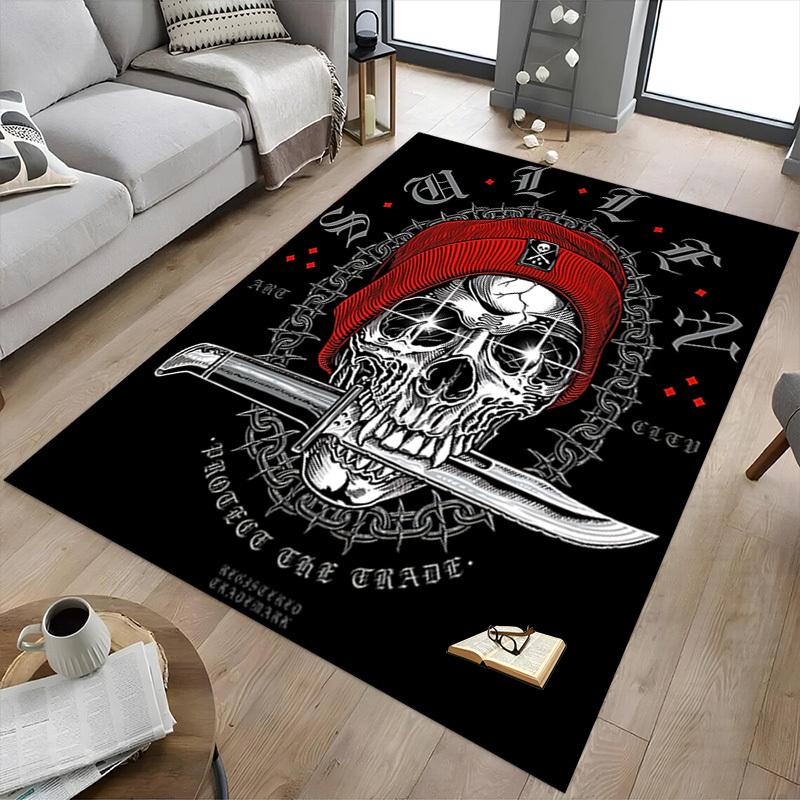 1pc Skull Art Carpet, Office Rug Outdoor Mat Home Decor Area Carpet Festival