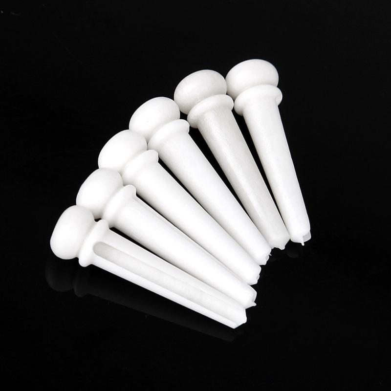 6pcs White Bone Abalone Bridge Pins+Nail Puller for Folk Guitar Replacement Accessories