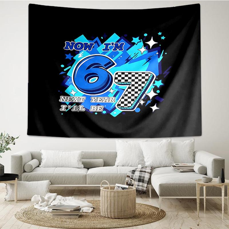 Energy Number 67 Design Tapestry Hanging for Bedroom,Livingroom, Playroom,Decor Art Room Wall Tapestry Holiday and Birthday Gifts