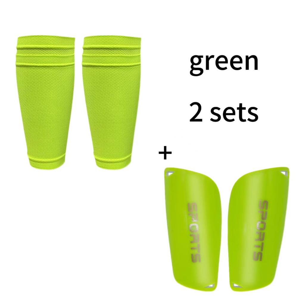 2 Pieces Soccer Set Crew Socks With Shin Guard Football Grip Socks,Leg Sleeve Sport Sock Covers for Adult