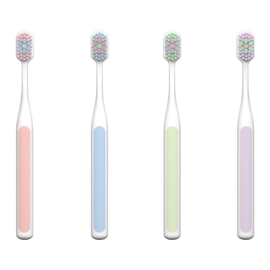 Brosse à dents à poils souples Yuean pour adultes avec fibres triple densité, tête large, nettoyage frais, paquet individuel