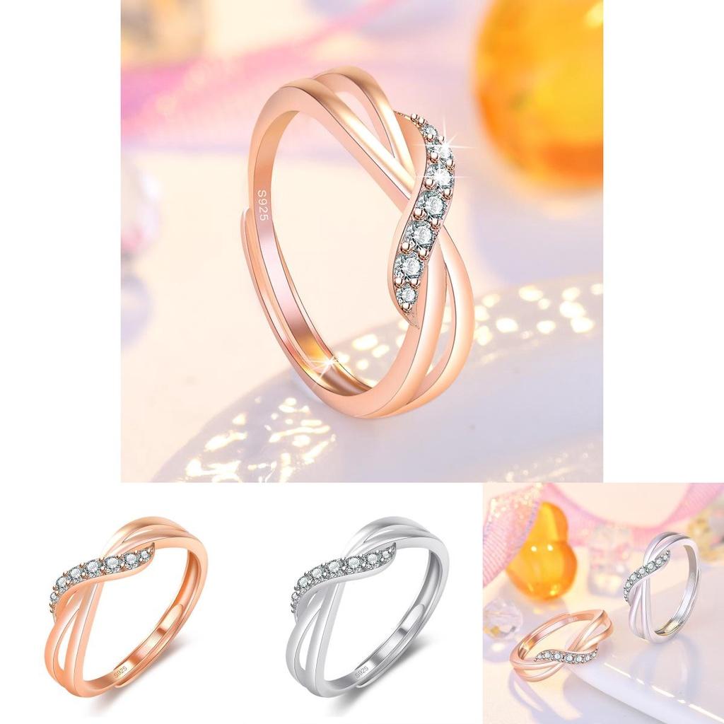 Fashionable Korean Wave Ring In Rose Gold Copper Material Geometric Style