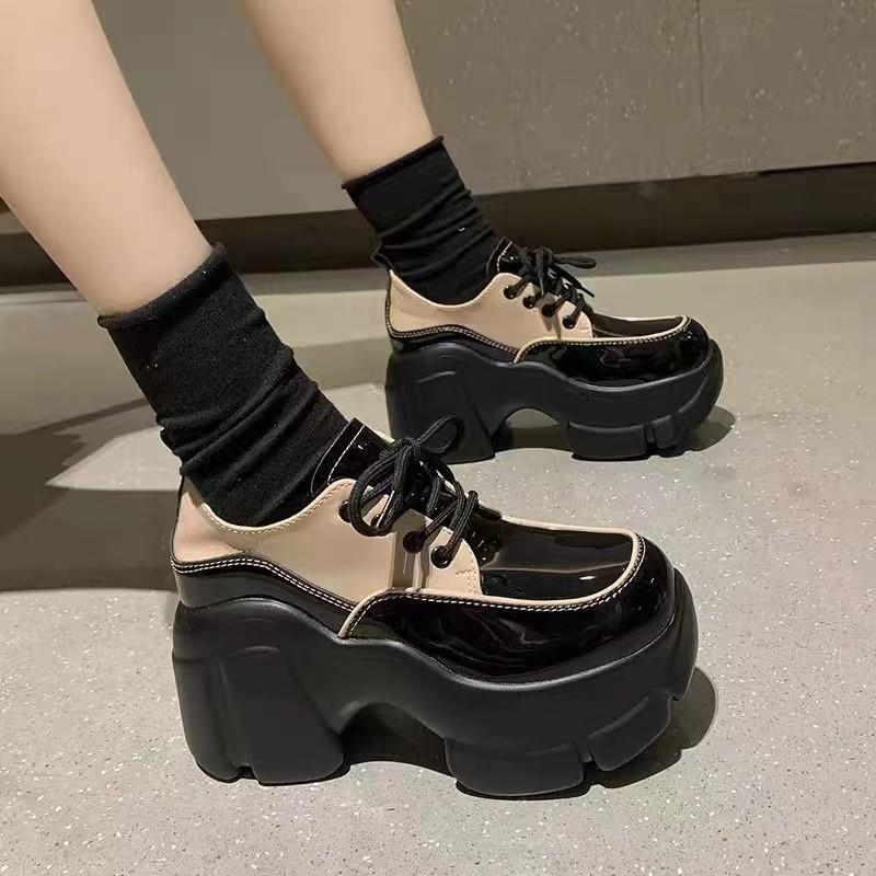 Autumn and Winter New Women's Shoes Platform Heightening Martin Boots Medium Tube Comfortable Handsome Lace-up Single Shoes Women's Boots