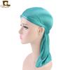 Male and Female Imitation Silk Long Tail Headscarf Hat Pirate Hat Hip Hop Headscarf Hat Silky Durag TJM-C