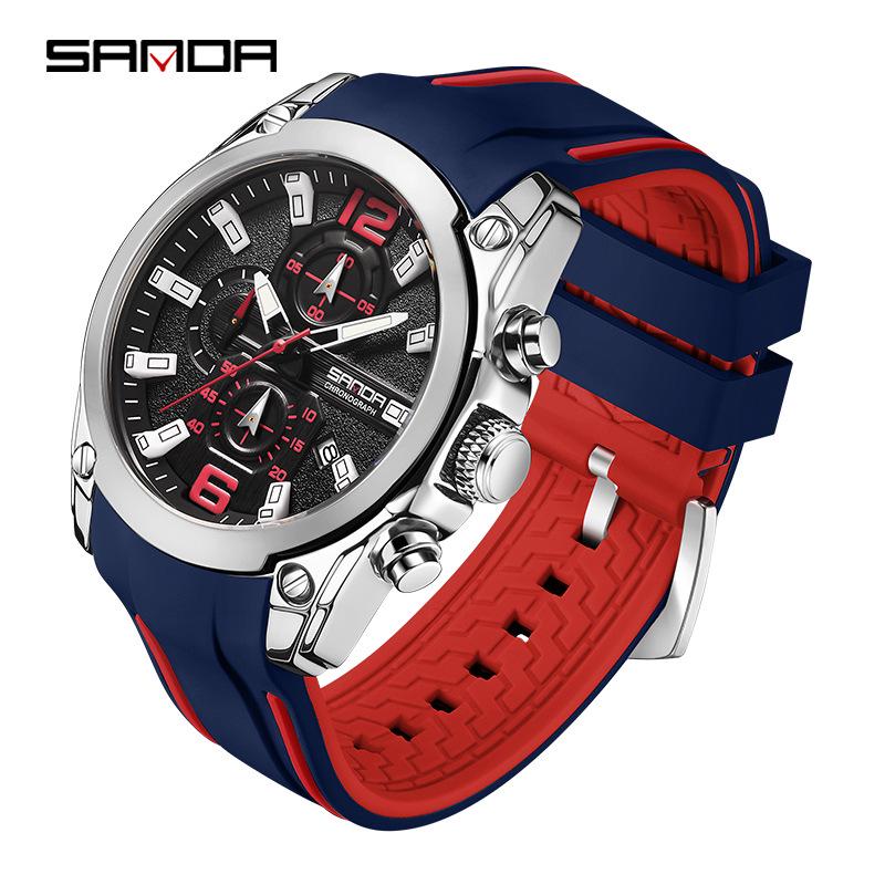 Sanda Quartz Men s Watch: Creative, Calendar, Multi-eye Design, Fashionable, Versatile.