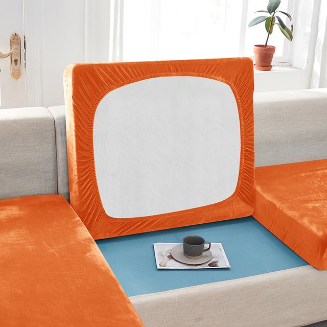 Sametový povlak na polštářek na pohovku do obývacího pokoje Elastický měkký Jednobarevný chránič na nábytek na pohovku Stretch Decor Potahy na pohovku 11 velikostí