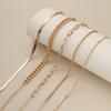 European and American New Jewelry, Fashionable and Simple Gold 5-piece Thick and Thin Bracelet Suit for Women