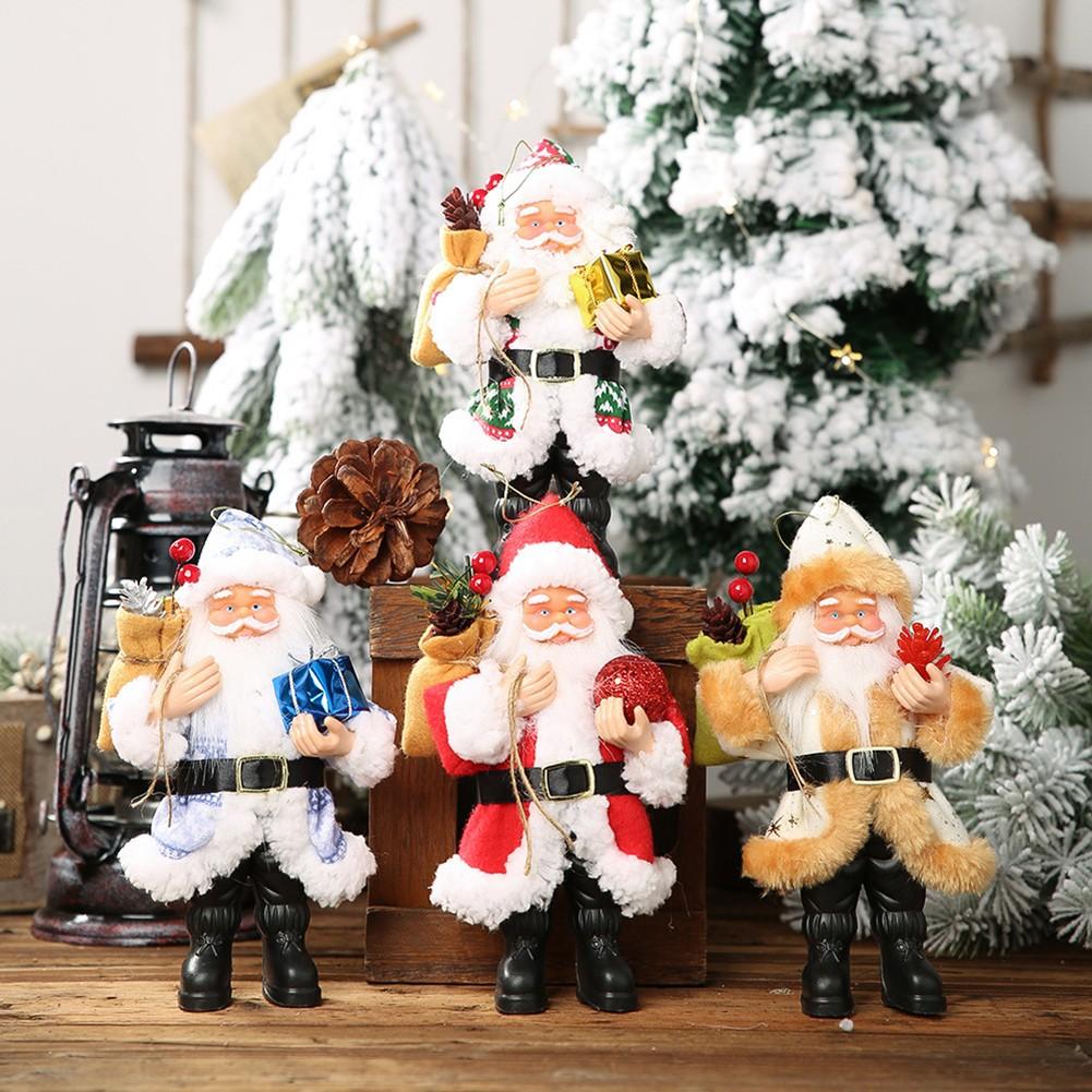 1pc Santa Claus Standing Pose Doll Christmas Tree Pendant Decoration Christmas Decor Home Decor Gifts For Children 20cmx12cm