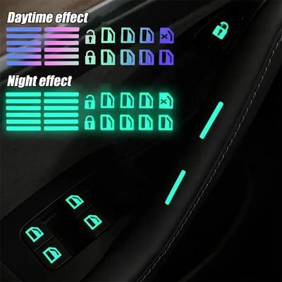 Car Function Key Switch Button Luminous Car Sticker Waterproof and Wear-Resistant Fluorescent Sticker Car Window Lift Switch