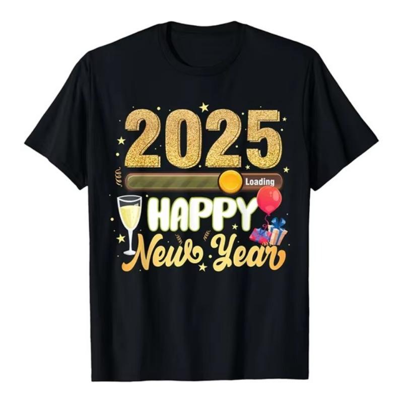 Šťastný nový rok 2025 3D tištěné tričko ležérní móda unikátní vzor tričko veselé Vánoce festival trendy populární tričko top