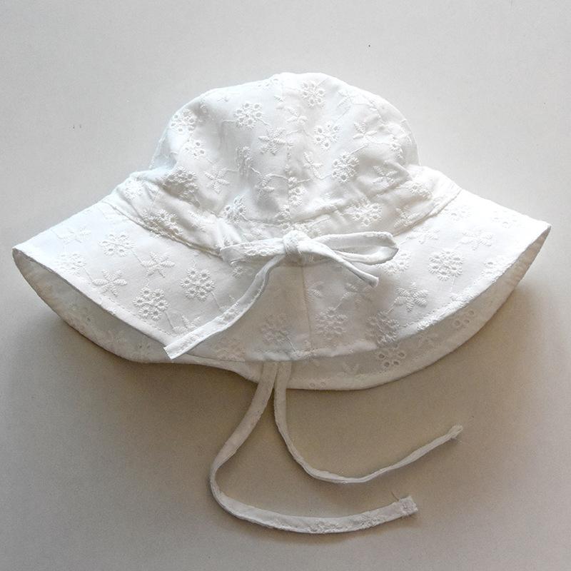 

Милая цветочная шляпа-ведро для девочки, дышащая, с большими полями, хлопковая детская шляпа от солнца, для путешествий на открытом воздухе, повседневная кепка для рыбалки для малышей белый