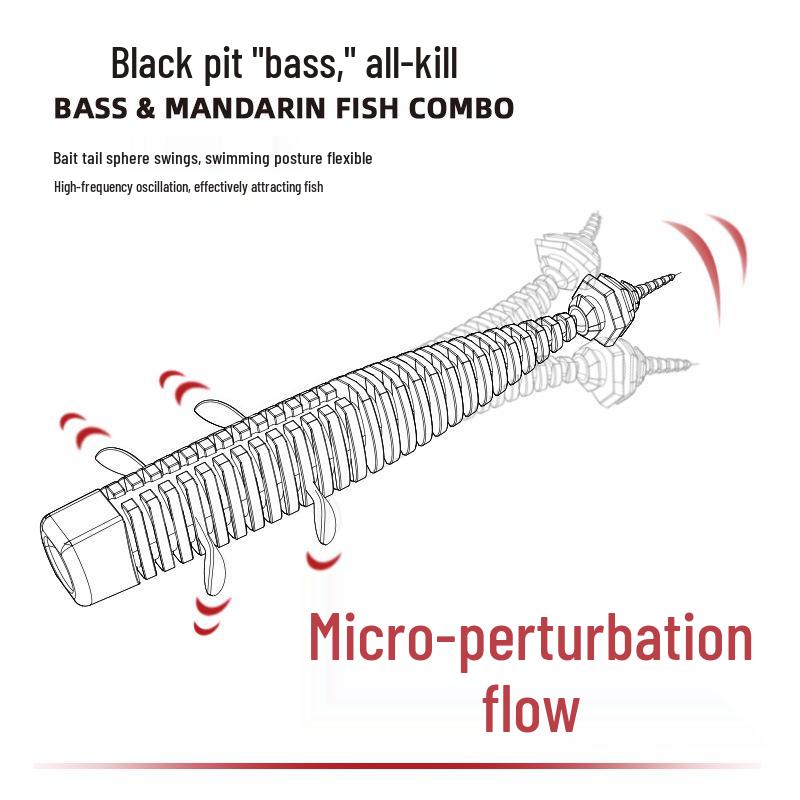 EWE Midsummer 2nd Gen Spiral Soft Balloon Worm Lure for Bass & Mandarin Fish