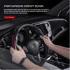 1 Paire Housse de Volant de Voiture 38cm Silicone Antidérapant Couvercle Booster de Volant Fibre de Carbone/Mat Décoration Intérieure