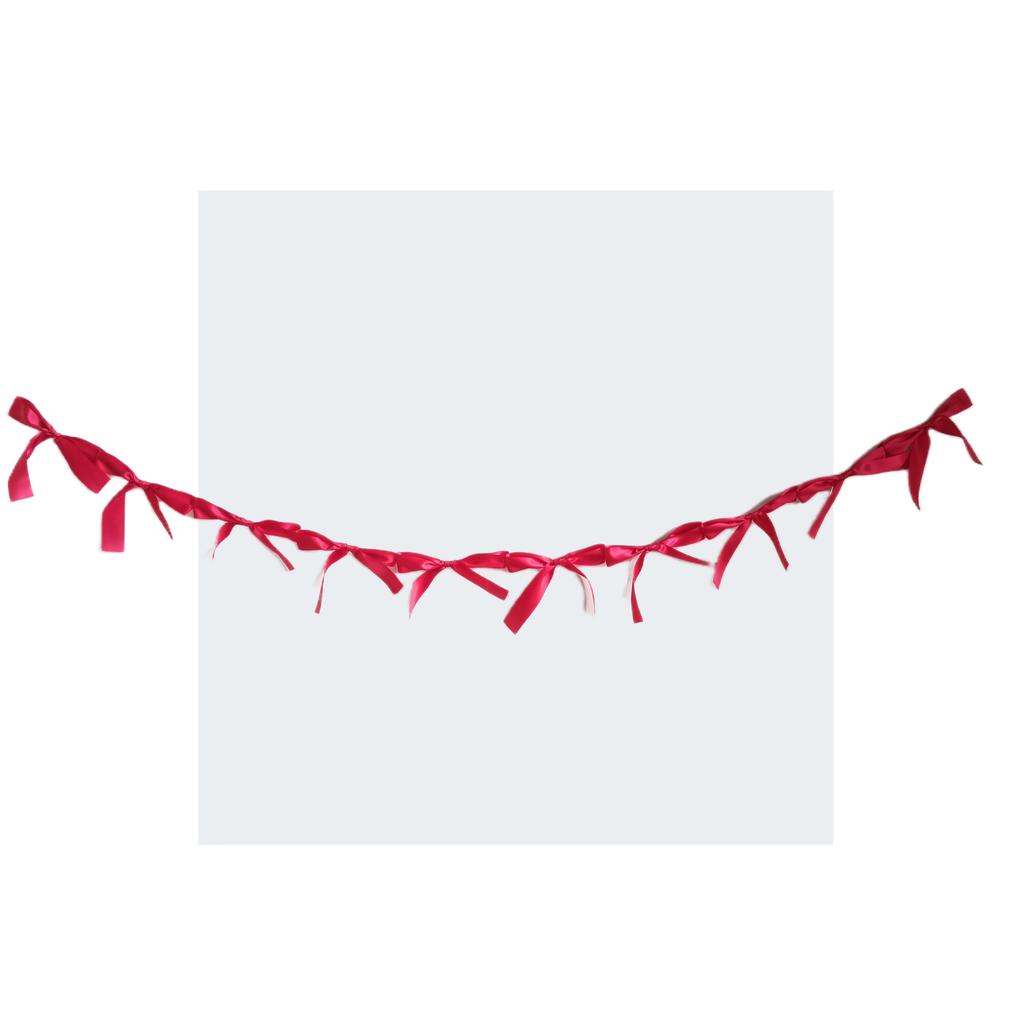 1.8M Pink White Blue Satin Bow Handmade Webbing Hanging Garlands for Birthday Wedding Party Girl Room Girly Heart Decorations