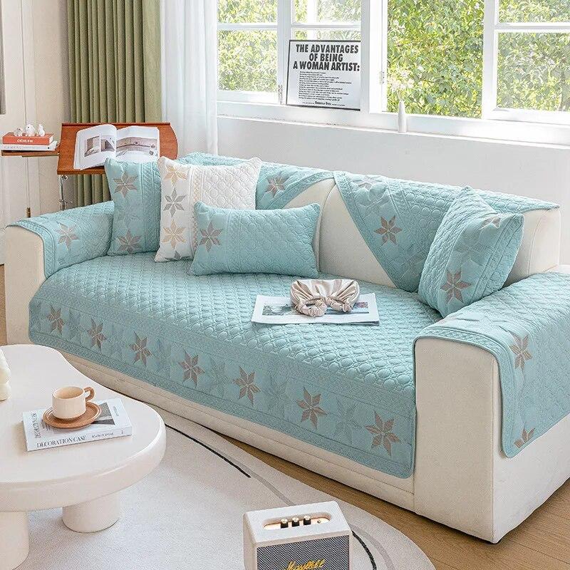 Cotton Sofa Cover Embroidered Non-Slip Cushion Fabric Four Seasons Universal Living Room Sofa Cover Jacquard Cover Cloth Towel