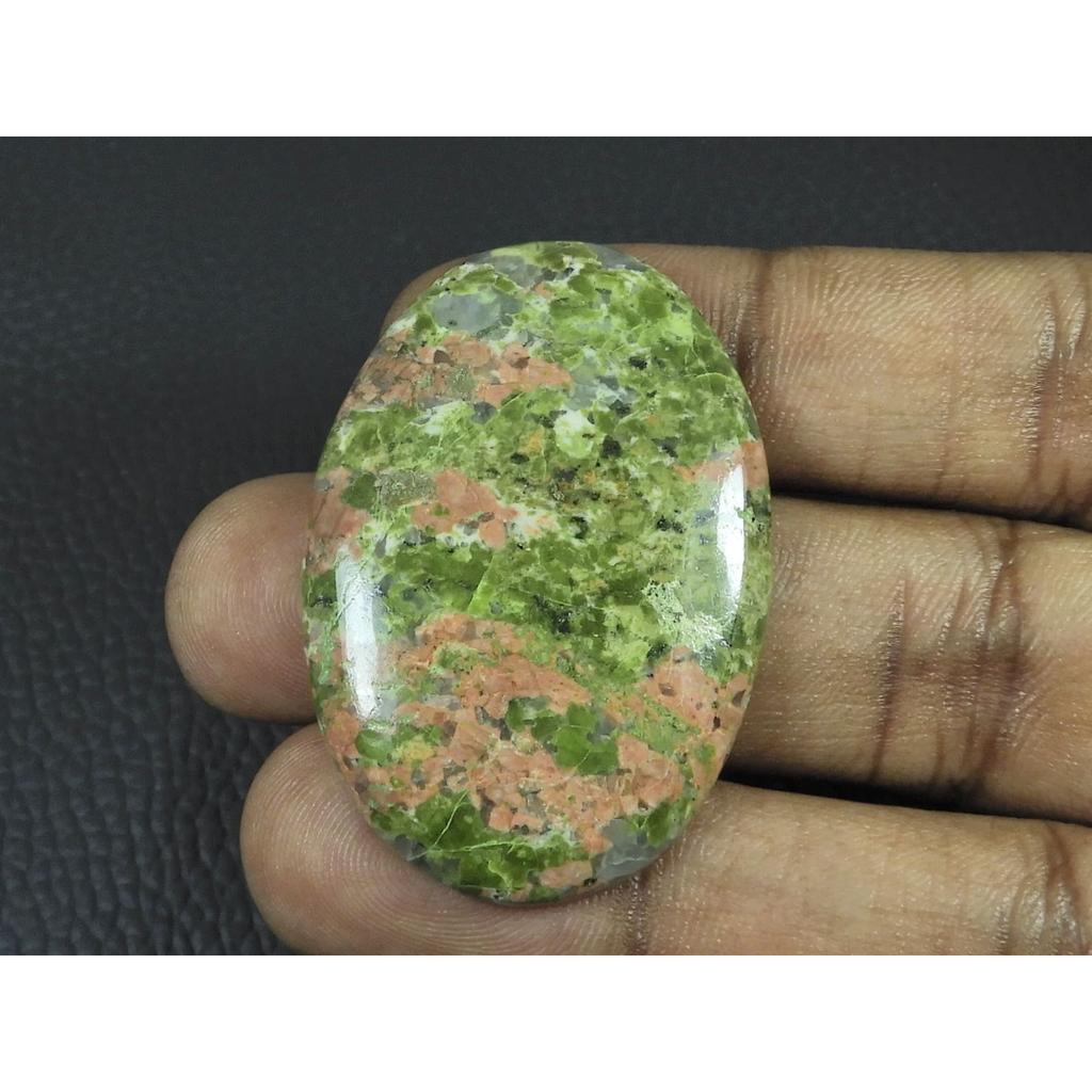 29X43X06MM Natural Unakite Jasper Oval Shape Cabochon Loose Gemstone 78Cts. G-429